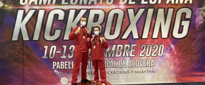 Luna del Alba y Juan de Quintana campeones de España absolutos de Kickboxing